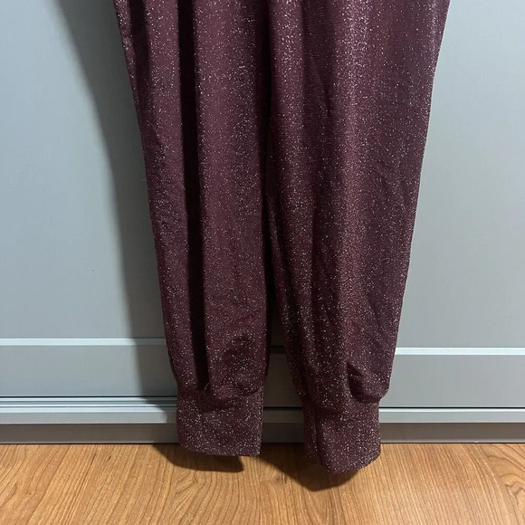 Savage X Fenty Plus L/S Hooded Sparkly Stretchy Jumpsuit Red Cocoa Size 1X - Picture 4 of 8